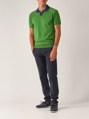 5. Organic cotton men's polo shirt Apple Green