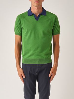 1. Organic cotton men's polo shirt Apple Green