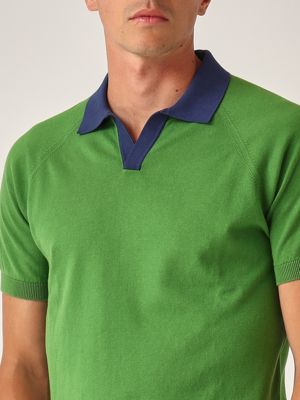 4. Organic cotton men's polo shirt Apple Green