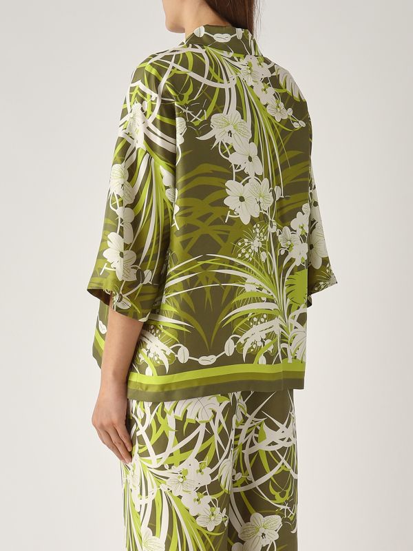 Darsena silk women's shirt 2516191042600 Lime | Caposerio.com