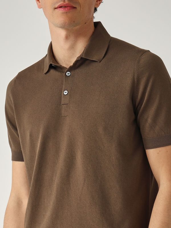 4. Cotton polo shirt for men Cocoa Gran Sasso 5711920615