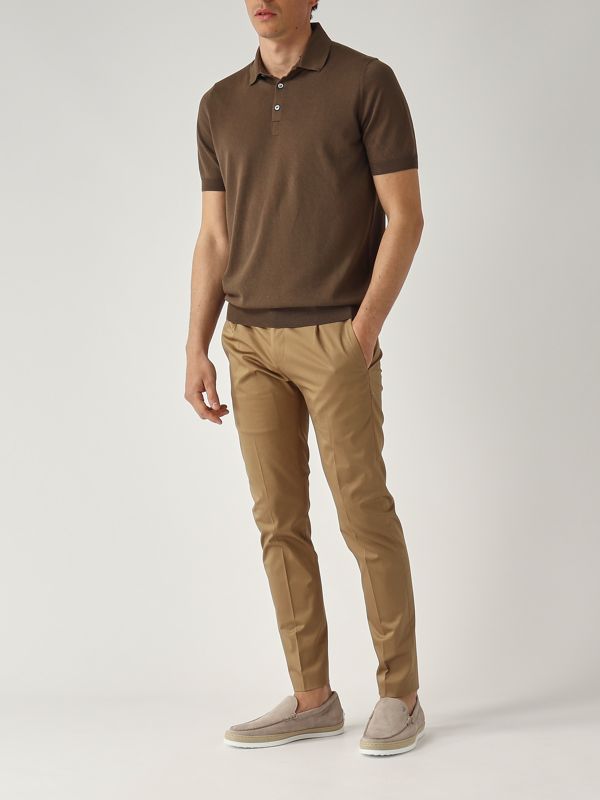 5. Cotton polo shirt for men Cocoa Gran Sasso 5711920615
