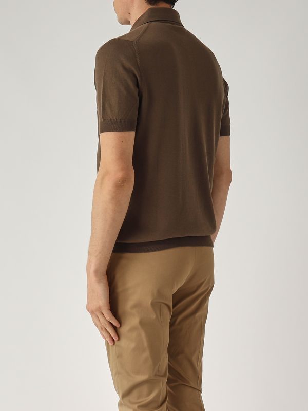 3. Cotton polo shirt for men Cocoa Gran Sasso 5711920615
