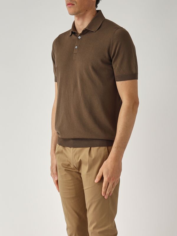 2. Cotton polo shirt for men Cocoa Gran Sasso 5711920615