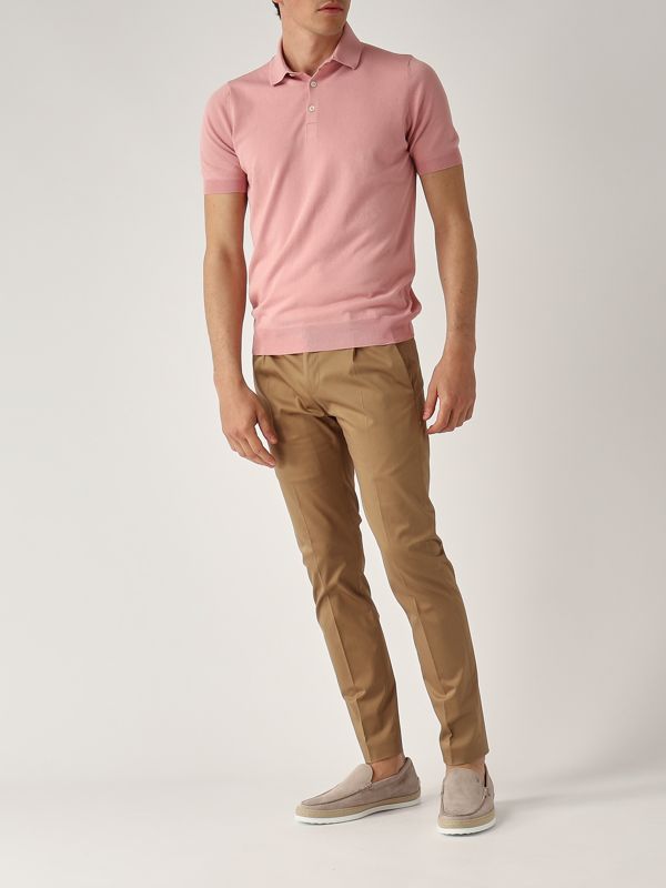 5. Cotton polo shirt for men Pink Gran Sasso 5711920615