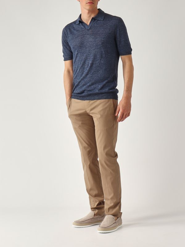 5. Polo uomo in lino Blu Gran Sasso 5717424801
