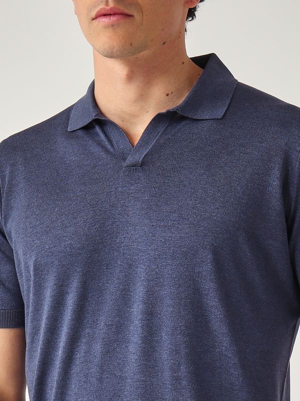 4. Polo uomo in seta Blu Gran Sasso 4312923503