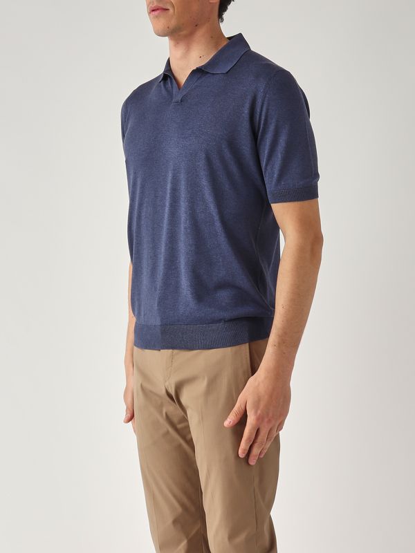 2. Polo uomo in seta Blu Gran Sasso 4312923503