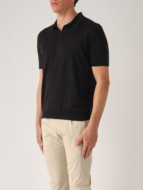 2. Polo uomo in seta Nero Gran Sasso 4312923503
