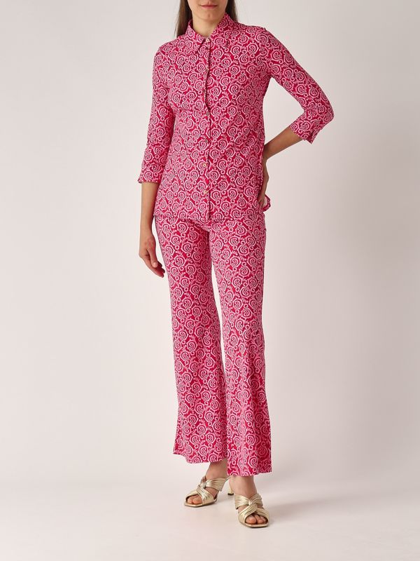 5. Pantalón de mujer de punto suave Rojo-Rosa Maliparmi jh719570647