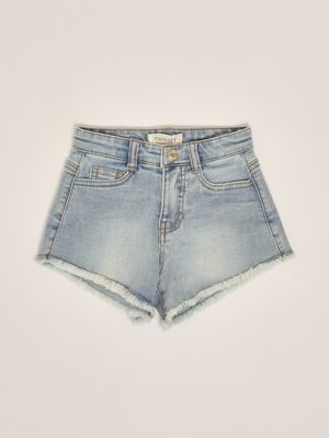 1. Shorts para niña de mezcla de algodón Denim Claro