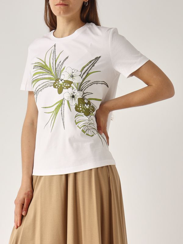 4. Won women's T-shirt in cotton White Flowers Max Mara Studio 2516941012600