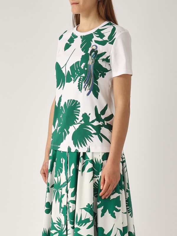 2. Won women's T-shirt in cotton Green-White Max Mara Studio 2516941012600