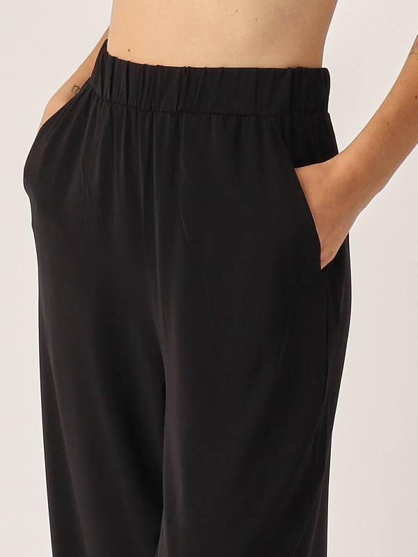 Max Mara Beachwear Savio women's stretch viscose pants - Black