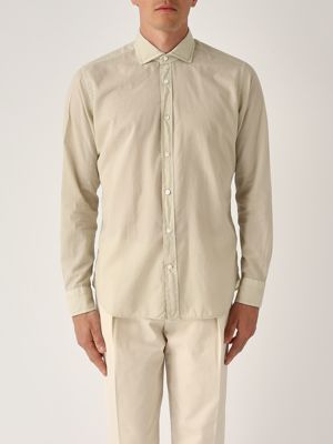 Herrenhemd aus Baumwollmusselin Zement Guglielminotti