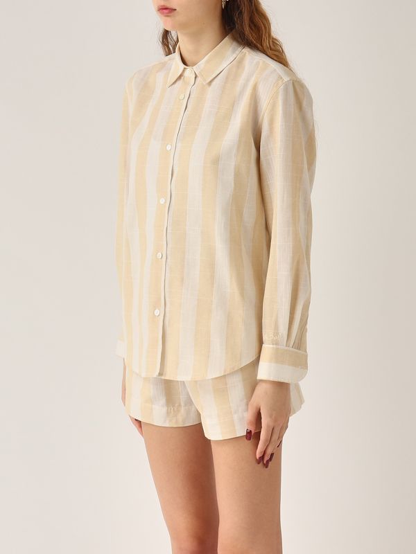 2. Meredith cotton-blend shirt for women Striped MC2 Saint Barth mdh001