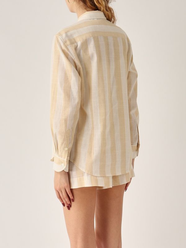 3. Meredith cotton-blend shirt for women Striped MC2 Saint Barth mdh001