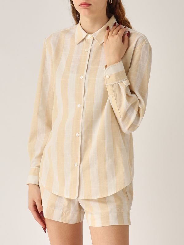 4. Meredith cotton-blend shirt for women Striped MC2 Saint Barth mdh001