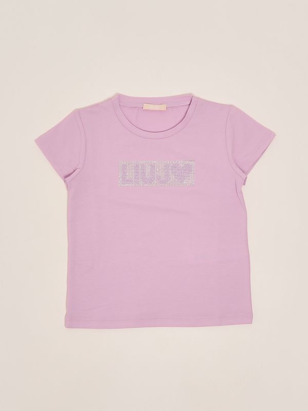 1. Mädchen-T-Shirt aus Stretch-Baumwolle Glyzinie Liu Jo ka5095j5003