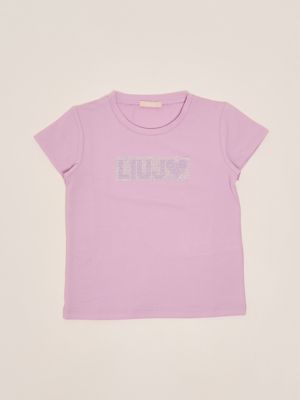 1. Mädchen-T-Shirt aus Stretch-Baumwolle Glyzinie Liu Jo ka5095j5003