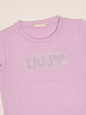 3. Mädchen-T-Shirt aus Stretch-Baumwolle Glyzinie Liu Jo ka5095j5003