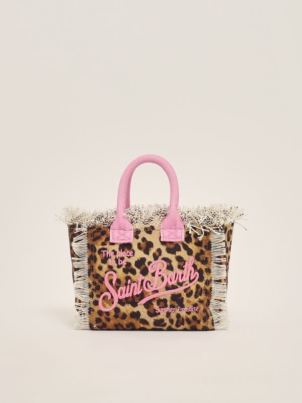 1. Cotton canvas Mini Vanity bag Sand Leopard 21 MC2 Saint Barth vami001