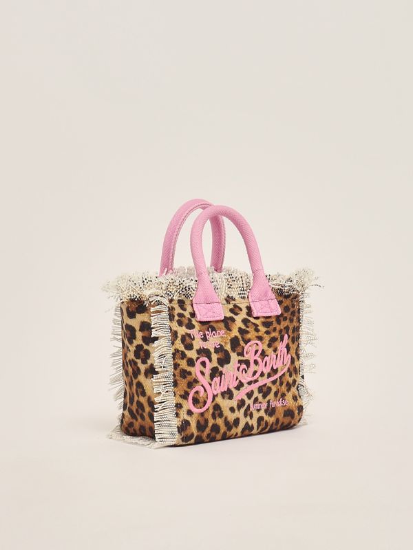 2. Cotton canvas Mini Vanity bag Sand Leopard 21 MC2 Saint Barth vami001
