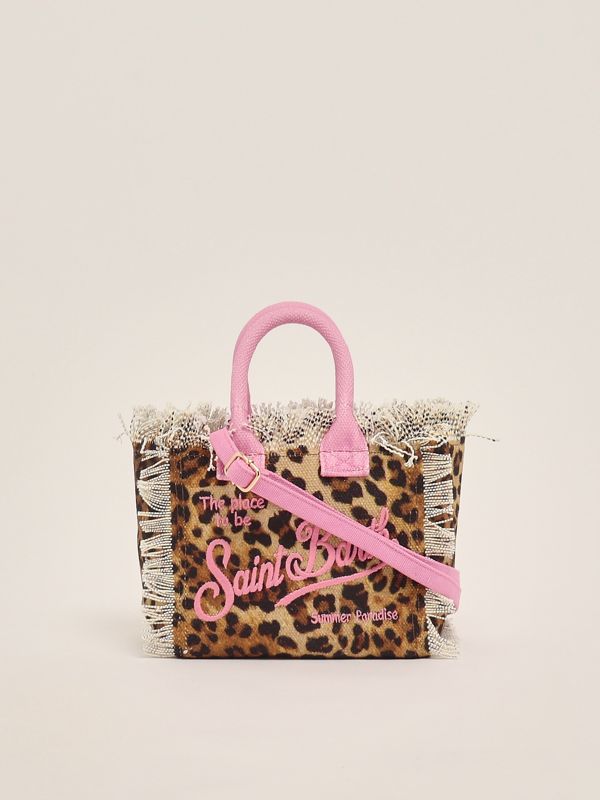 3. Cotton canvas Mini Vanity bag Sand Leopard 21 MC2 Saint Barth vami001