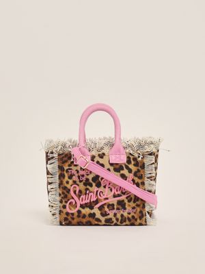 3. Cotton canvas Mini Vanity bag Sand Leopard 21