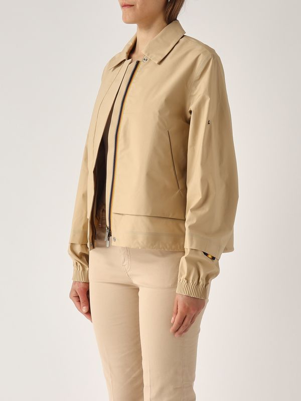 2. Chaqueta de mujer Isarty en popelina de algodón Beige K-Way k7132sw