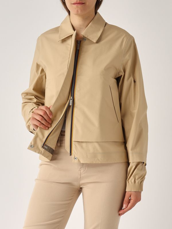 4. Chaqueta de mujer Isarty en popelina de algodón Beige K-Way k7132sw