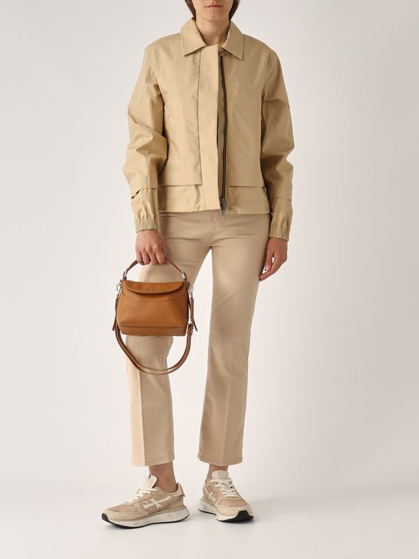 5. Chaqueta de mujer Isarty en popelina de algodón Beige K-Way k7132sw