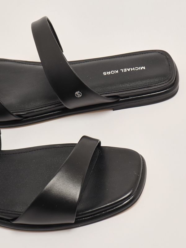 4. Jaida leather flat sandals for women Black Michael Kors 40s5jdfs1l