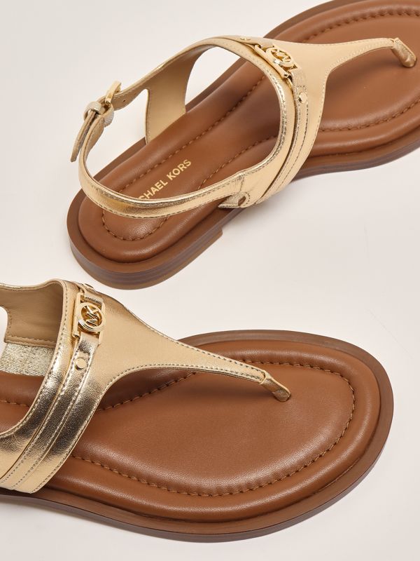 3. Mandy leather thong sandals for women Gold Michael Kors 40s5mafs2m