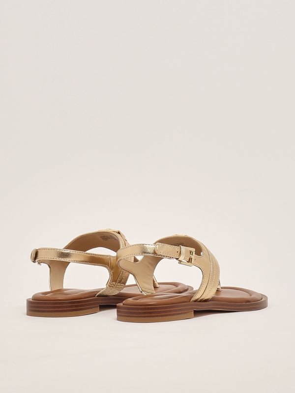 2. Mandy leather thong sandals for women Gold Michael Kors 40s5mafs2m