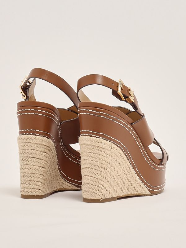 3. Nora leather wedges for women Brown Michael Kors 40s5nohs3l