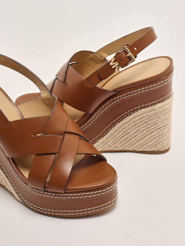 4. Nora leather wedges for women Brown Michael Kors 40s5nohs3l