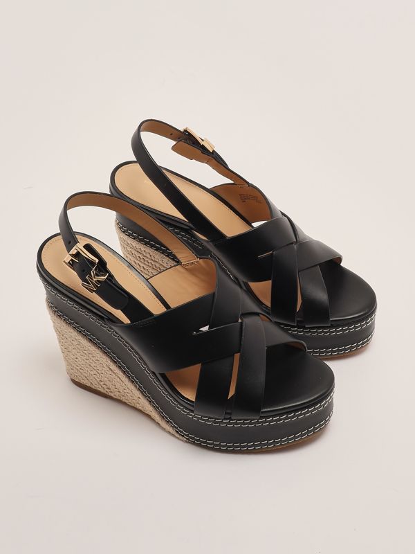 2. Nora leather wedges for women Black Michael Kors 40s5nohs3l