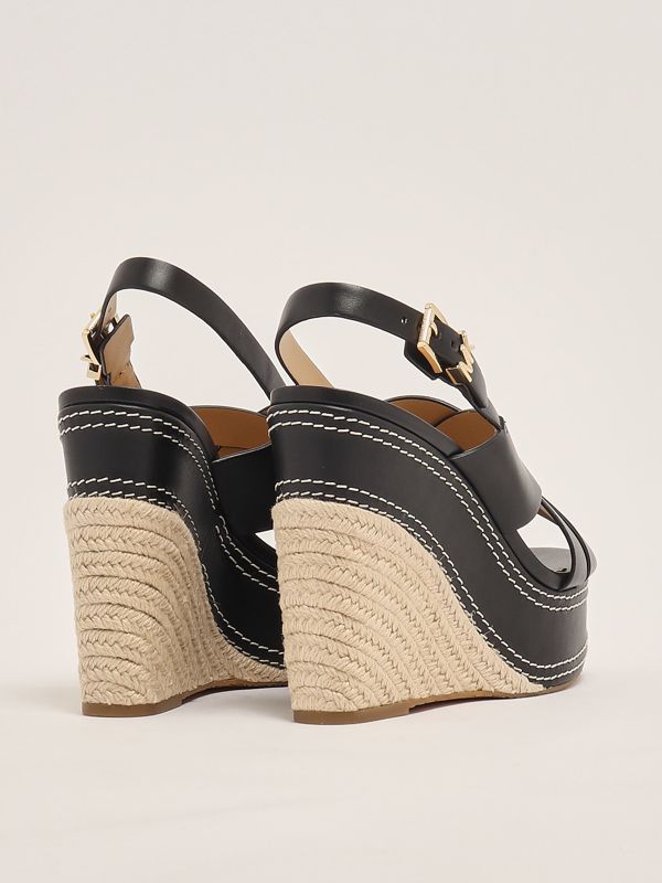 3. Nora leather wedges for women Black Michael Kors 40s5nohs3l