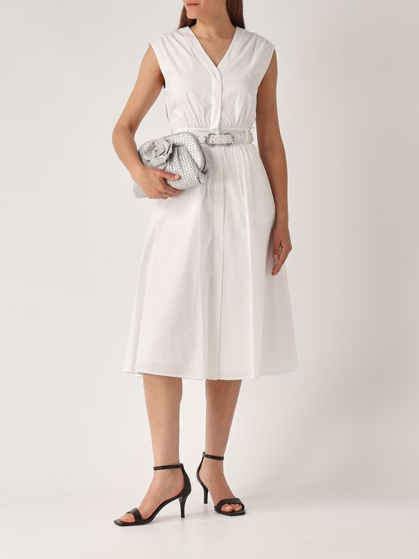 6. Stretch cotton dress for women White Michael Kors ms5830kf4c