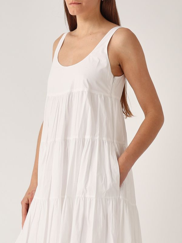 4. Stretch cotton dress for women White Michael Kors ms582wlf4c