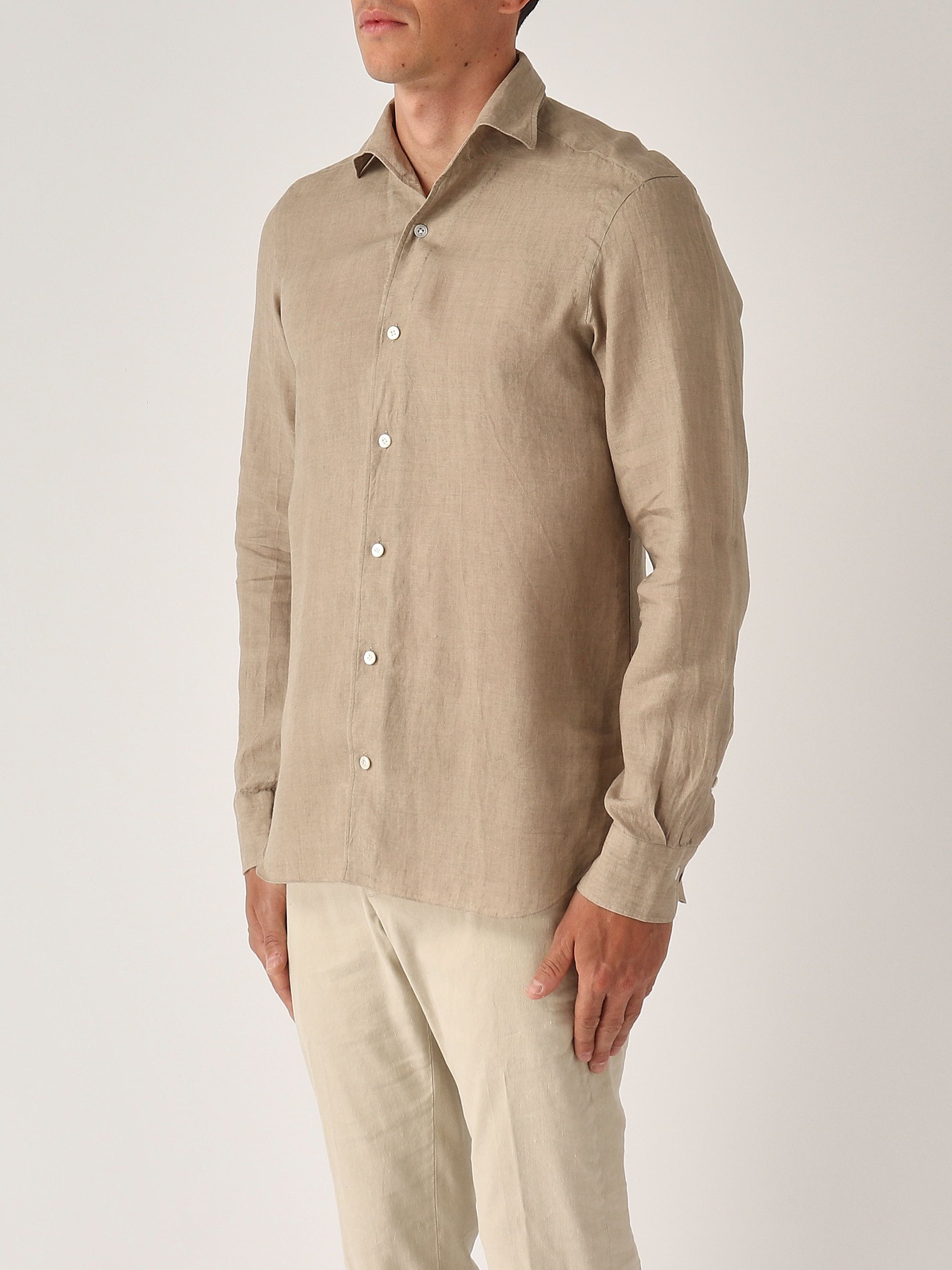 Tシャツ・カットソー BARBA SS25 CLASSIC COTTON LINEN SHIRT (K1U13P0147137U 02) Crew Neck T-Shirt – 120percento Lino USA