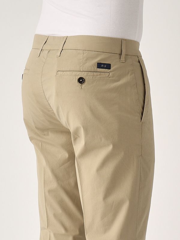 4. Men's stretch cotton pants Beige Fay ntm8650187trse