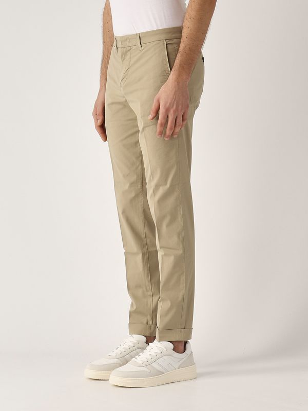 2. Men's stretch cotton pants Beige Fay ntm8650187trse