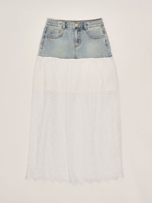 Moncler denim skirt with buttons for girls 9542d000035974q