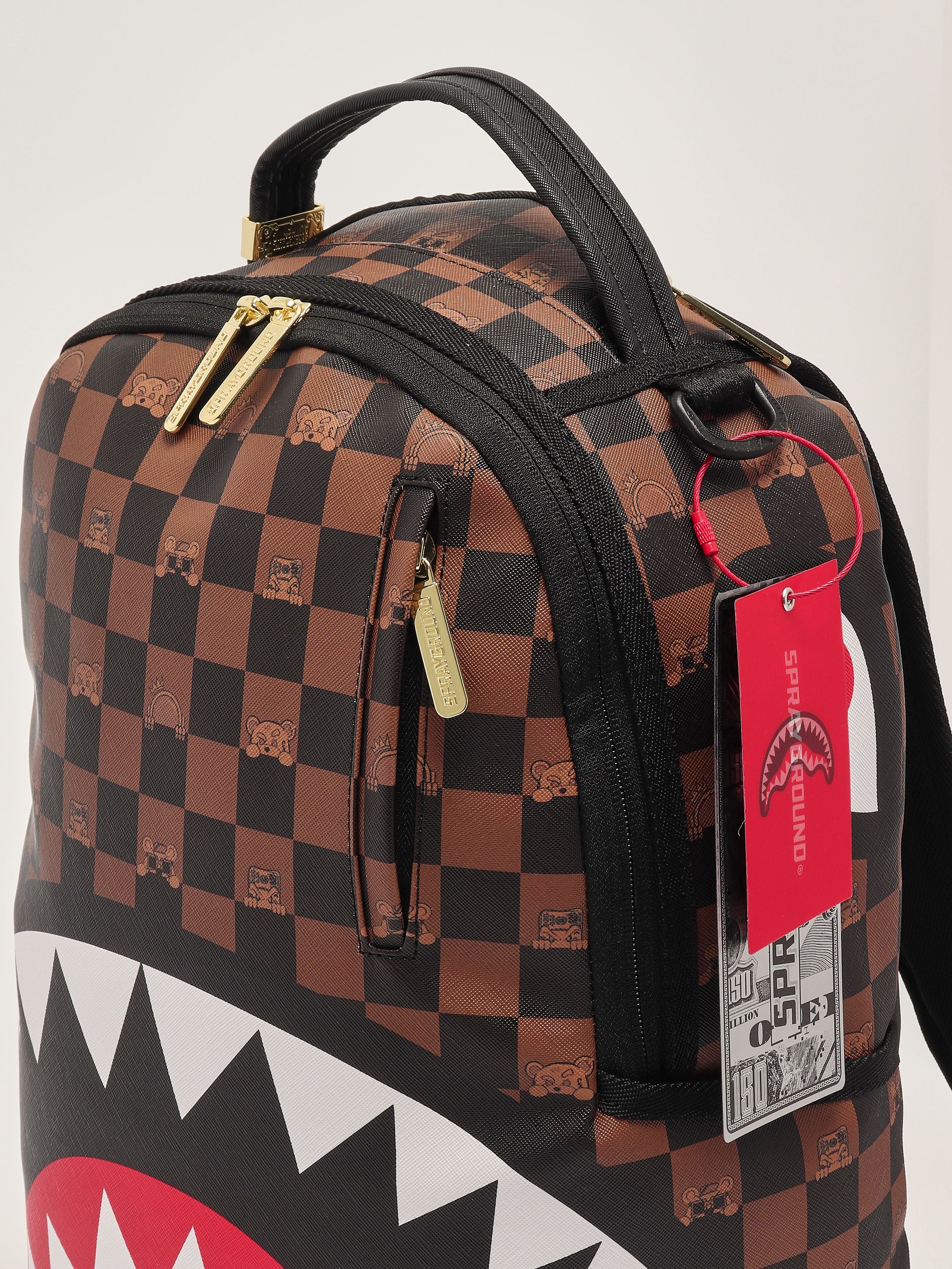 【Sprayground】PEEKING CHARACTER CHECK リュック Sprayground Peeking Character Check Backpack Backpack Black
