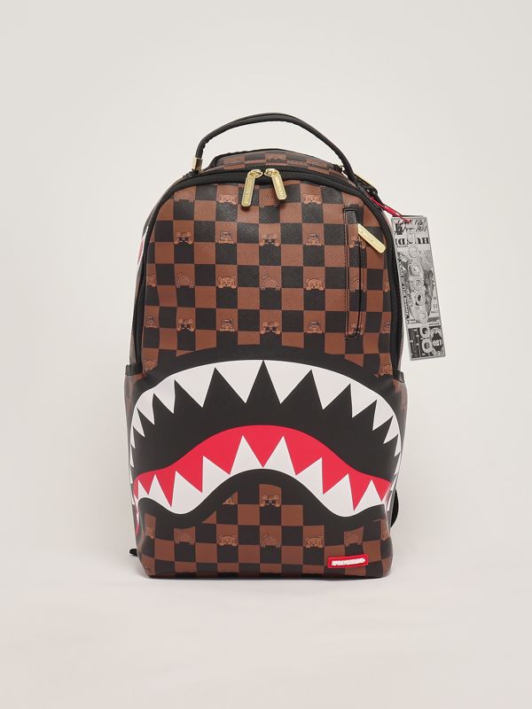 【Sprayground】PEEKING CHARACTER CHECK リュック Peeking Character Check faux leather backpack for boys