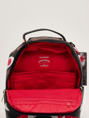 3. Peeking Character Check faux leather backpack for boys Black-Brown Check