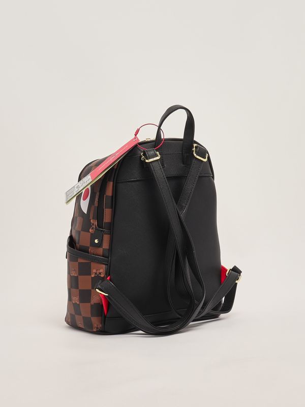 2. Peeking Character Check Savage faux leather backpack for boys Black-Brown Check Sprayground 910b7511nsz