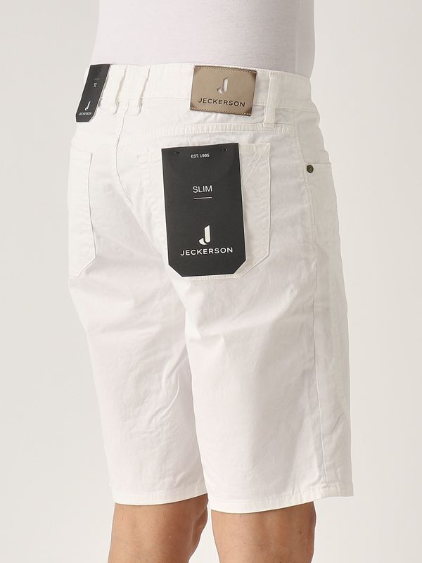 4. Bermuda uomo Jayden in cotone stretch Bianco Jeckerson pe25jupbe001jayde001